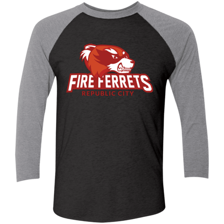T-Shirts Vintage Black/Premium Heather / X-Small Fire Ferrets Triblend 3/4 Sleeve