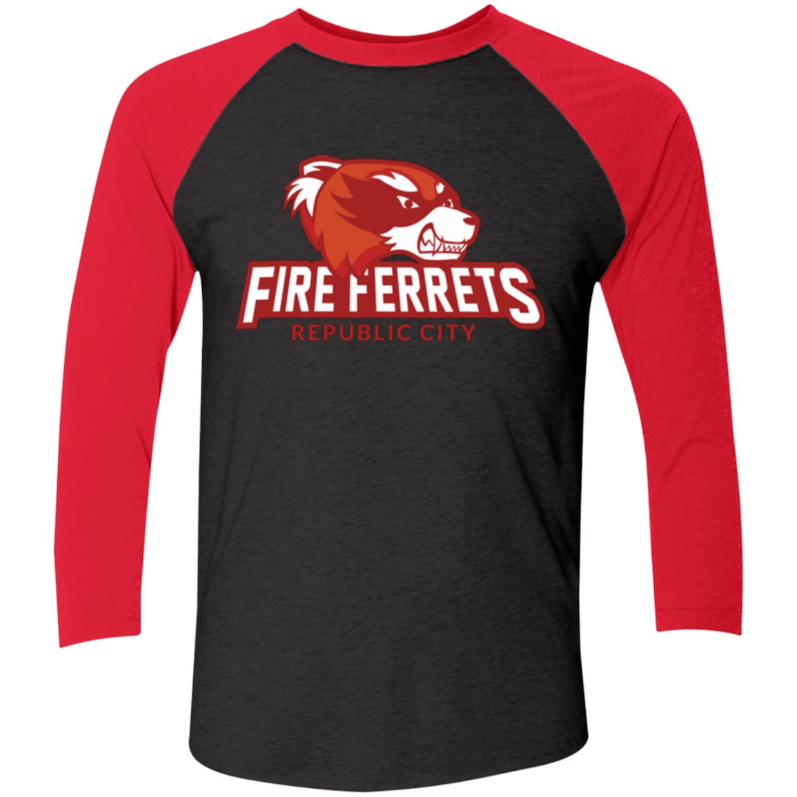 T-Shirts Vintage Black/Vintage Red / X-Small Fire Ferrets Triblend 3/4 Sleeve