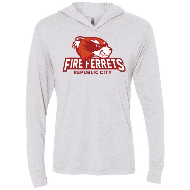 T-Shirts Heather White / X-Small Fire Ferrets Triblend Long Sleeve Hoodie Tee