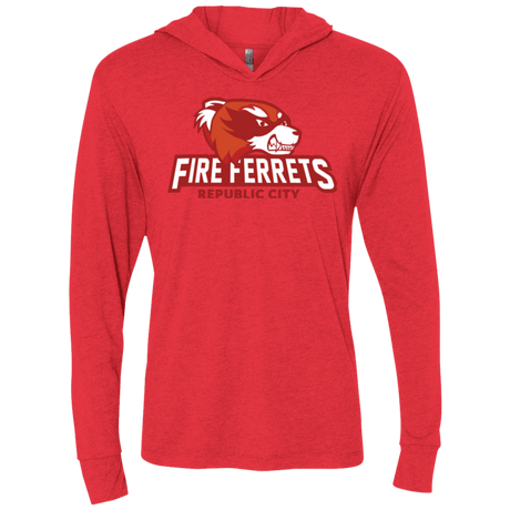 T-Shirts Vintage Red / X-Small Fire Ferrets Triblend Long Sleeve Hoodie Tee