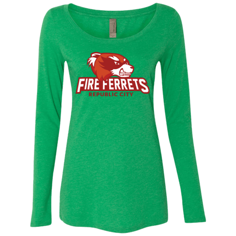T-Shirts Envy / Small Fire Ferrets Women's Triblend Long Sleeve Shirt