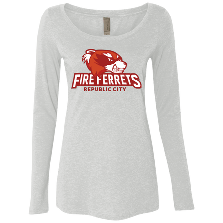 T-Shirts Heather White / Small Fire Ferrets Women's Triblend Long Sleeve Shirt