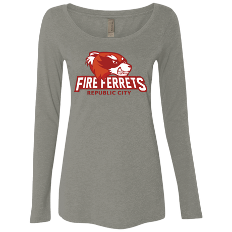 T-Shirts Venetian Grey / Small Fire Ferrets Women's Triblend Long Sleeve Shirt