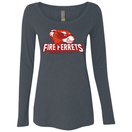 T-Shirts Vintage Navy / Small Fire Ferrets Women's Triblend Long Sleeve Shirt