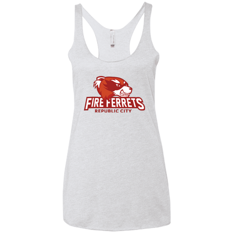 T-Shirts Heather White / X-Small Fire Ferrets Women's Triblend Racerback Tank