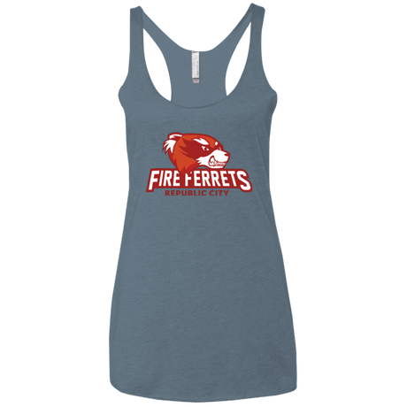T-Shirts Indigo / X-Small Fire Ferrets Women's Triblend Racerback Tank