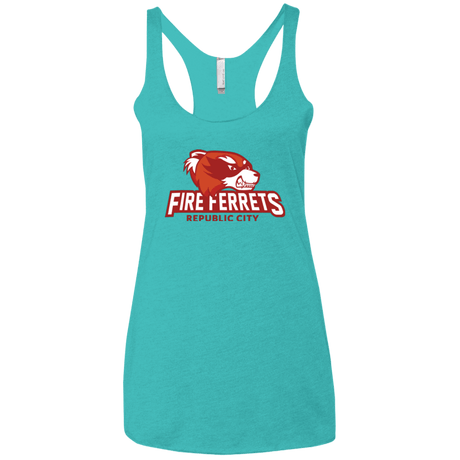 T-Shirts Tahiti Blue / X-Small Fire Ferrets Women's Triblend Racerback Tank