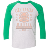 T-Shirts Heather White/Envy / X-Small Fire is Fierce Men's Triblend 3/4 Sleeve