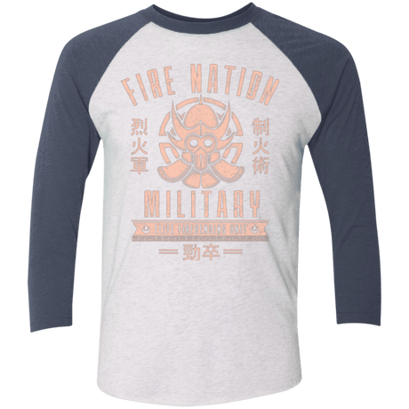 T-Shirts Heather White/Indigo / X-Small Fire is Fierce Men's Triblend 3/4 Sleeve