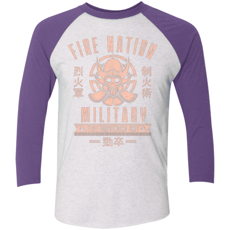 T-Shirts Heather White/Purple Rush / X-Small Fire is Fierce Men's Triblend 3/4 Sleeve