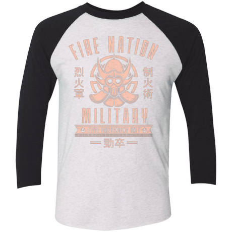 T-Shirts Heather White/Vintage Black / X-Small Fire is Fierce Men's Triblend 3/4 Sleeve