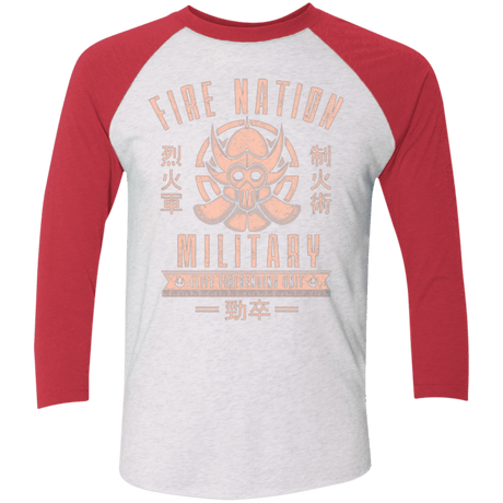 T-Shirts Heather White/Vintage Red / X-Small Fire is Fierce Men's Triblend 3/4 Sleeve