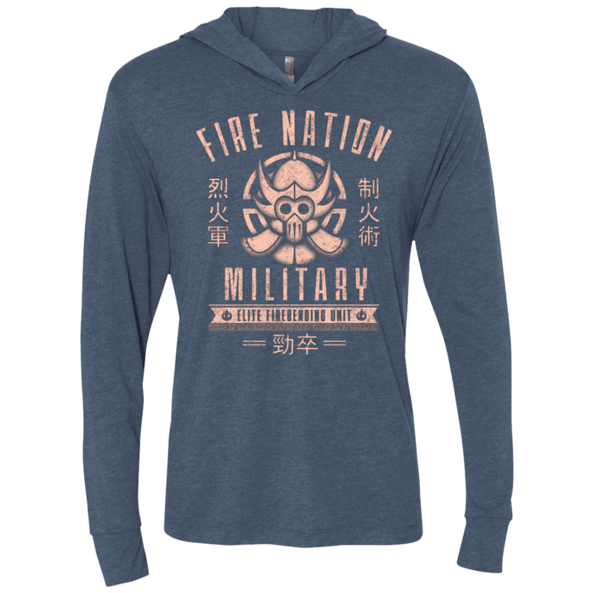 T-Shirts Indigo / X-Small Fire is Fierce Triblend Long Sleeve Hoodie Tee