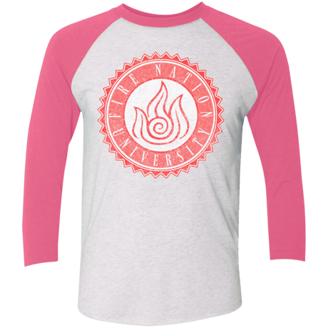 T-Shirts Heather White/Vintage Pink / X-Small Fire Nation Univeristy Triblend 3/4 Sleeve