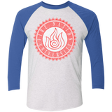 T-Shirts Heather White/Vintage Royal / X-Small Fire Nation Univeristy Triblend 3/4 Sleeve