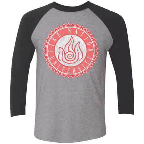T-Shirts Premium Heather/ Vintage Black / X-Small Fire Nation Univeristy Triblend 3/4 Sleeve