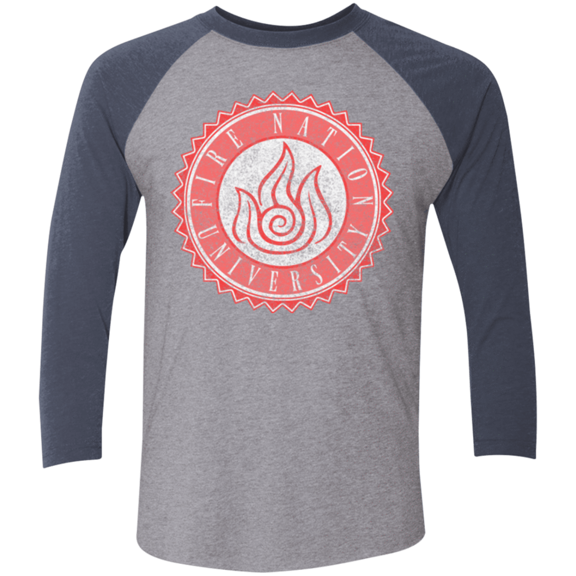 T-Shirts Premium Heather/ Vintage Navy / X-Small Fire Nation Univeristy Triblend 3/4 Sleeve