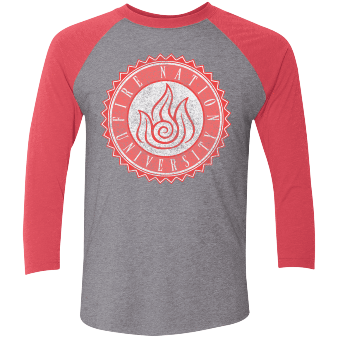 T-Shirts Premium Heather/ Vintage Red / X-Small Fire Nation Univeristy Triblend 3/4 Sleeve