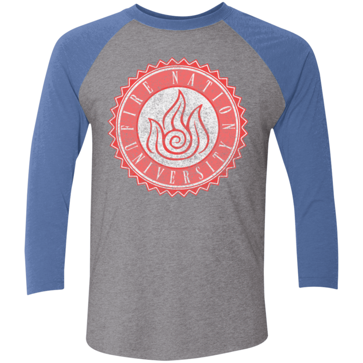 T-Shirts Premium Heather/ Vintage Royal / X-Small Fire Nation Univeristy Triblend 3/4 Sleeve