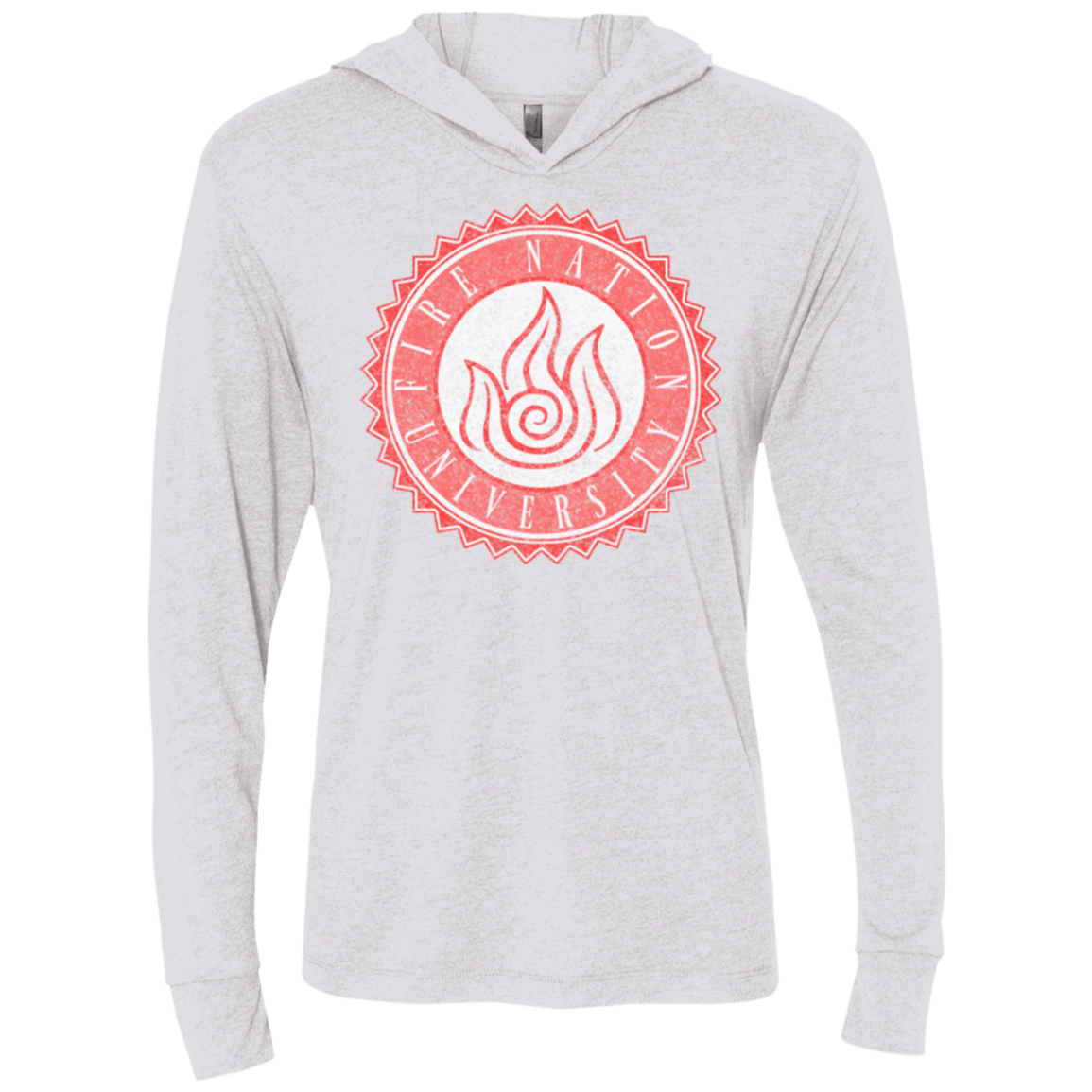 T-Shirts Heather White / X-Small Fire Nation Univeristy Triblend Long Sleeve Hoodie Tee