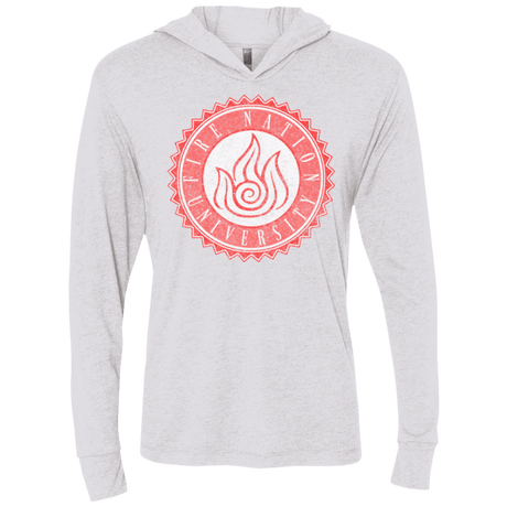 T-Shirts Heather White / X-Small Fire Nation Univeristy Triblend Long Sleeve Hoodie Tee