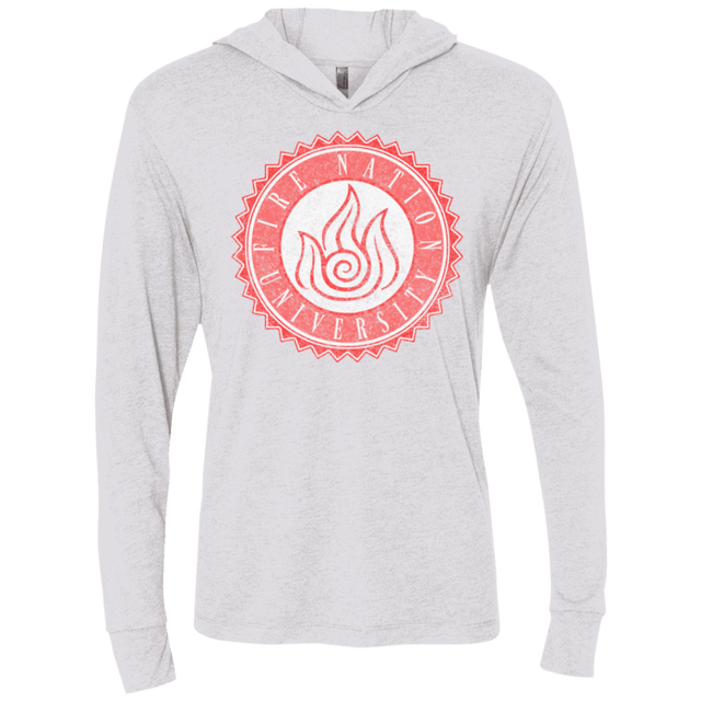 T-Shirts Heather White / X-Small Fire Nation Univeristy Triblend Long Sleeve Hoodie Tee