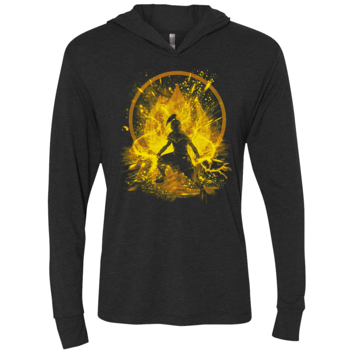 Fire Storm Triblend Long Sleeve Hoodie Tee
