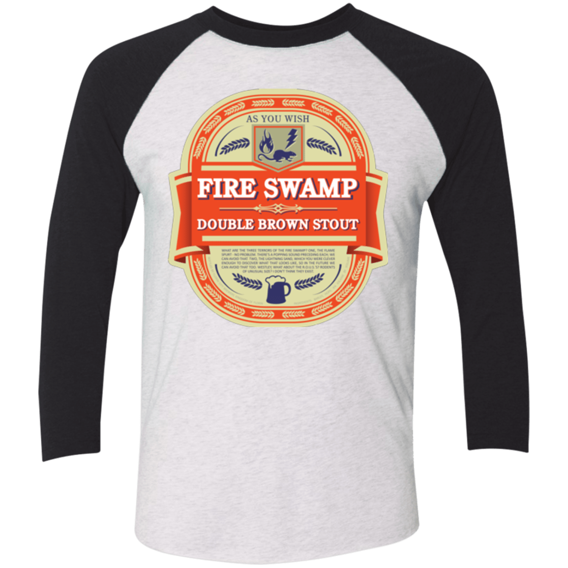 T-Shirts Heather White/Vintage Black / X-Small Fire Swamp Ale Triblend 3/4 Sleeve