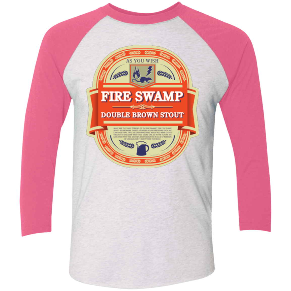 T-Shirts Heather White/Vintage Pink / X-Small Fire Swamp Ale Triblend 3/4 Sleeve