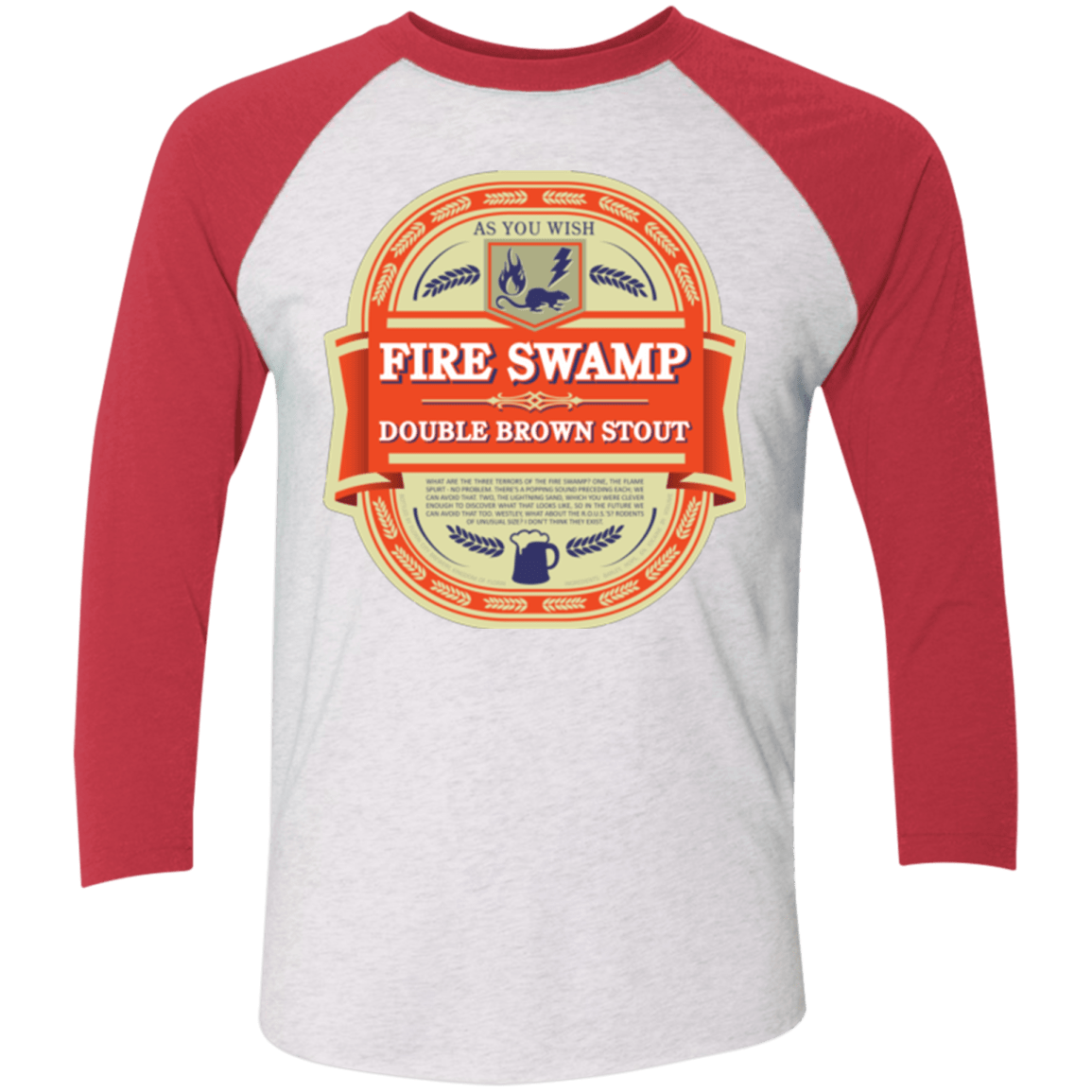 T-Shirts Heather White/Vintage Red / X-Small Fire Swamp Ale Triblend 3/4 Sleeve