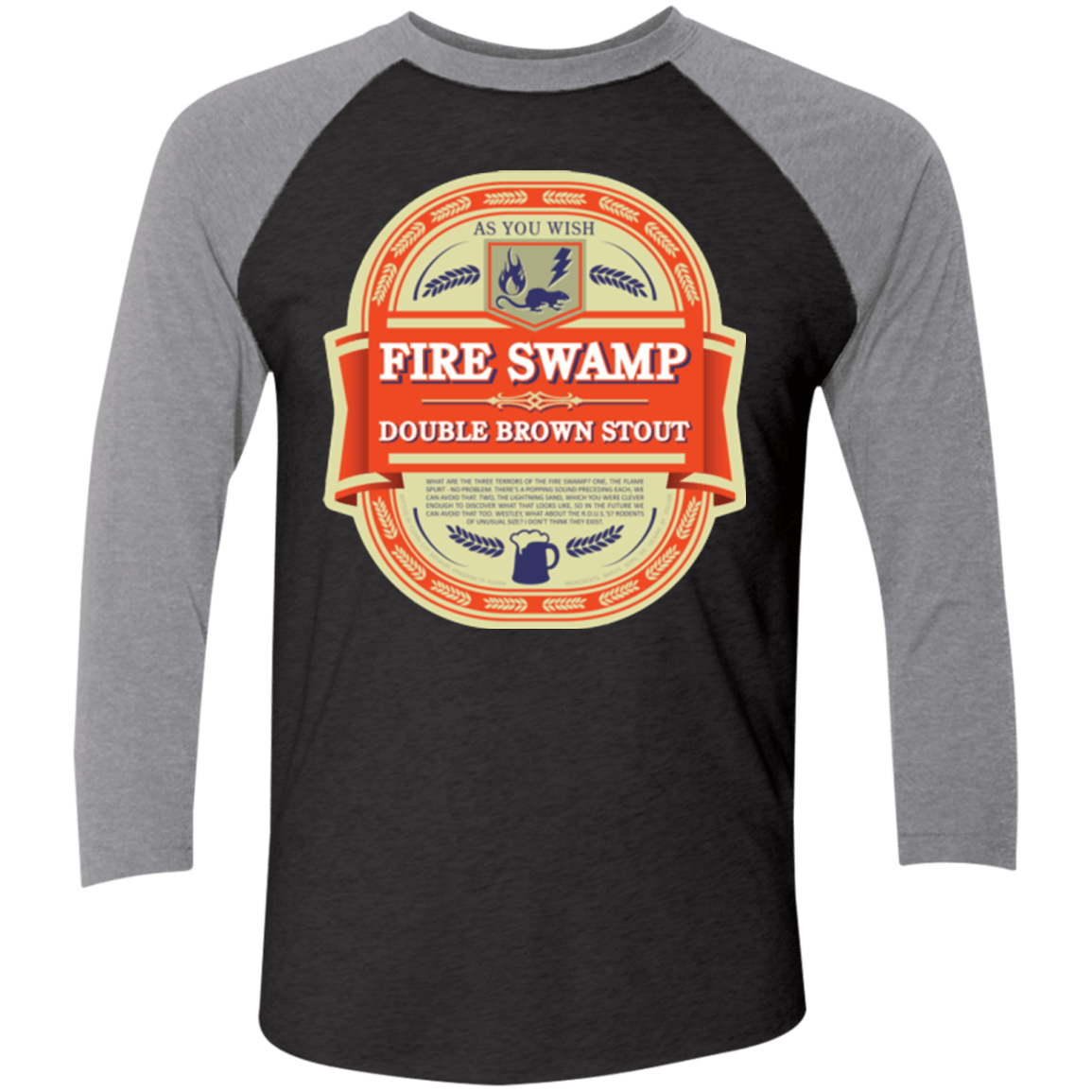 T-Shirts Vintage Black/Premium Heather / X-Small Fire Swamp Ale Triblend 3/4 Sleeve