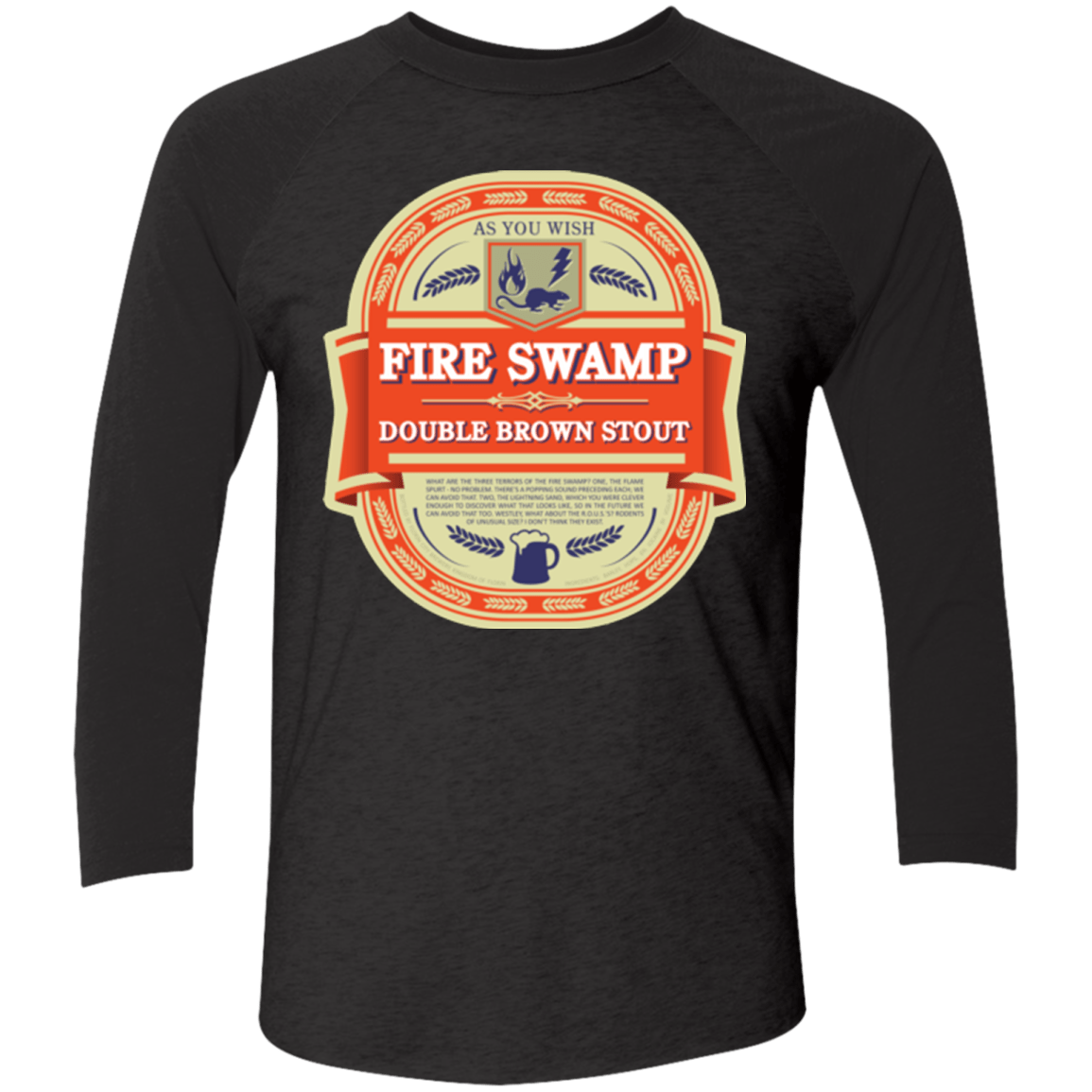 T-Shirts Vintage Black/Vintage Black / X-Small Fire Swamp Ale Triblend 3/4 Sleeve