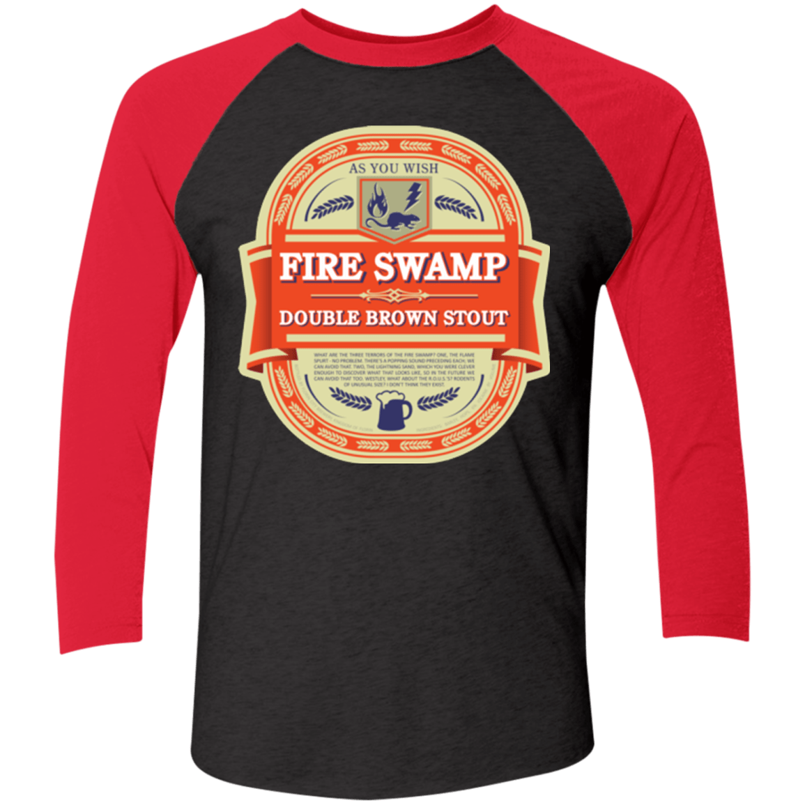 T-Shirts Vintage Black/Vintage Red / X-Small Fire Swamp Ale Triblend 3/4 Sleeve