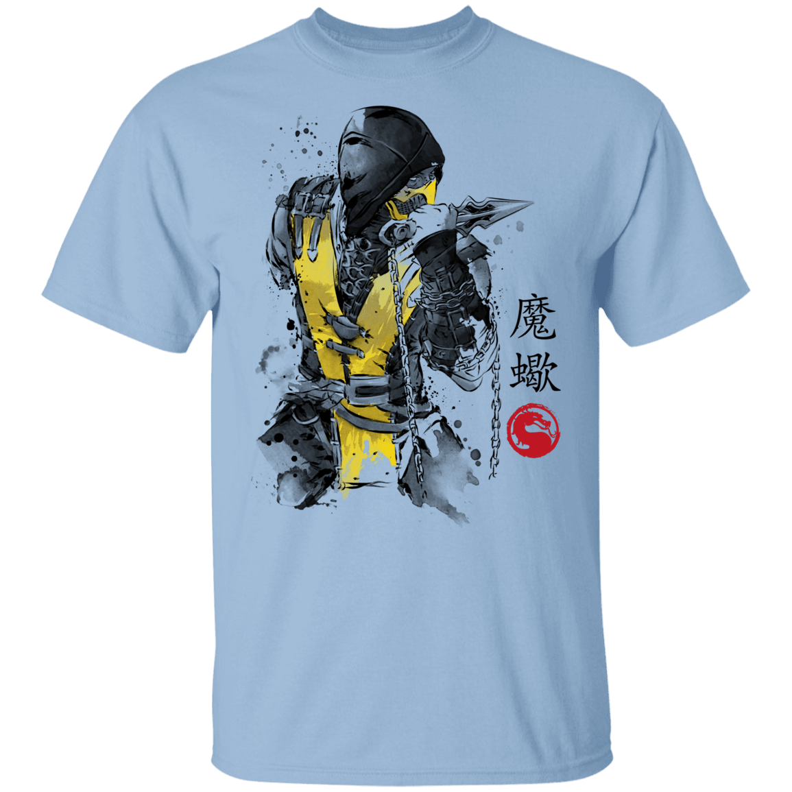 T-Shirts Light Blue / YXS Fire Warrior Sumi-E Youth T-Shirt