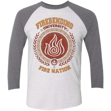 T-Shirts Heather White/Premium Heather / X-Small Firebending university Triblend 3/4 Sleeve