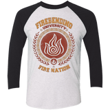 T-Shirts Heather White/Vintage Black / X-Small Firebending university Triblend 3/4 Sleeve