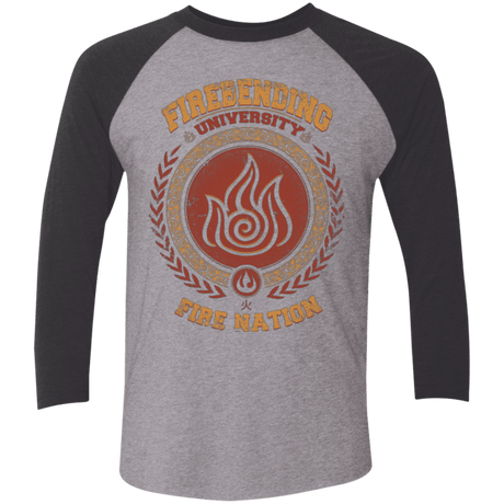 T-Shirts Premium Heather/ Vintage Black / X-Small Firebending university Triblend 3/4 Sleeve