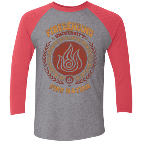 T-Shirts Premium Heather/ Vintage Red / X-Small Firebending university Triblend 3/4 Sleeve