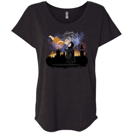 T-Shirts Vintage Black / X-Small Fireworks Triblend Dolman Sleeve