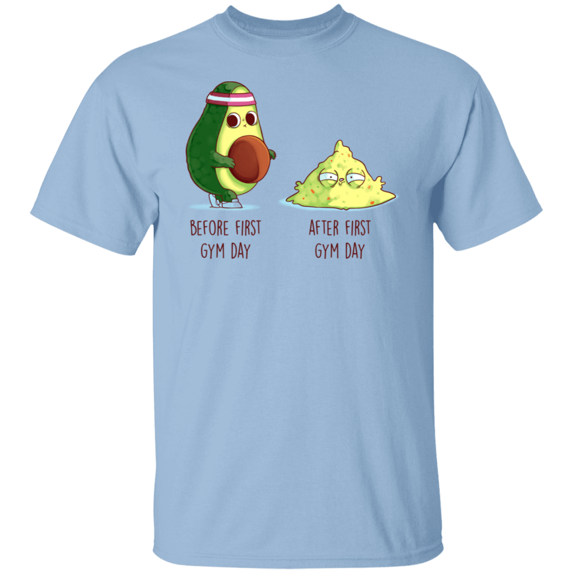 T-Shirts Light Blue / S First Gym Day Avocado T-Shirt