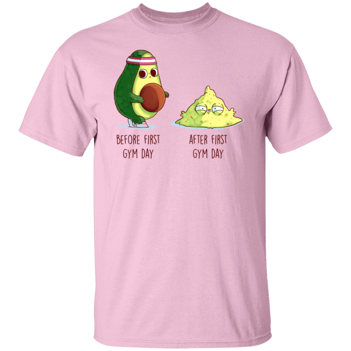 T-Shirts Light Pink / S First Gym Day Avocado T-Shirt