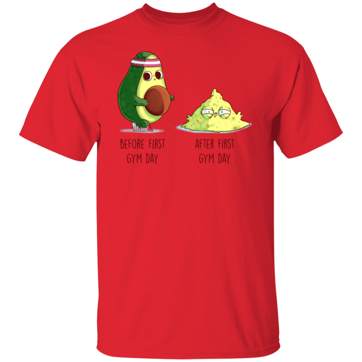 T-Shirts Red / S First Gym Day Avocado T-Shirt