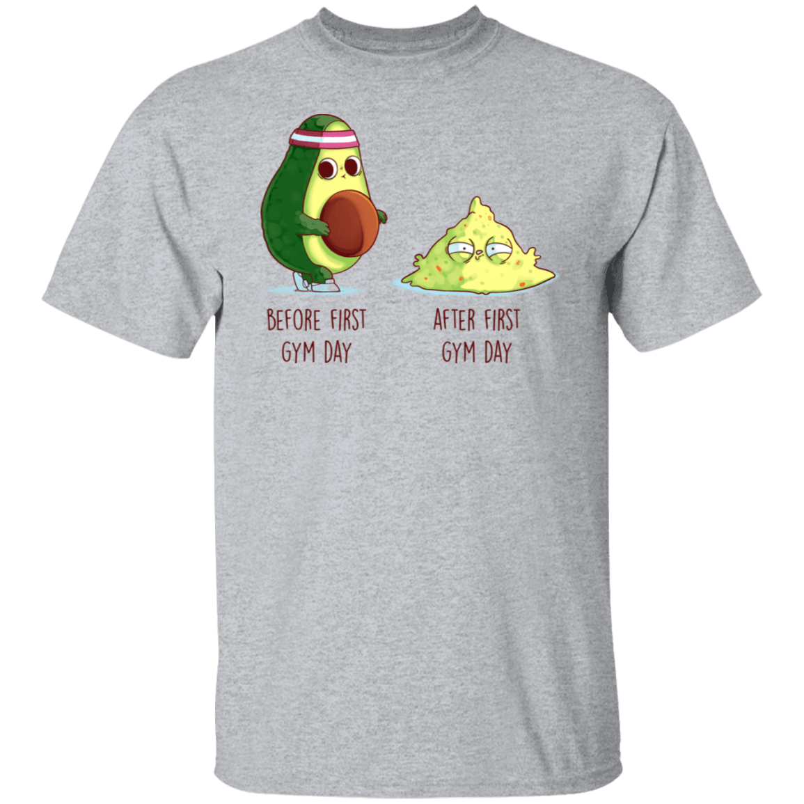 T-Shirts Sport Grey / S First Gym Day Avocado T-Shirt