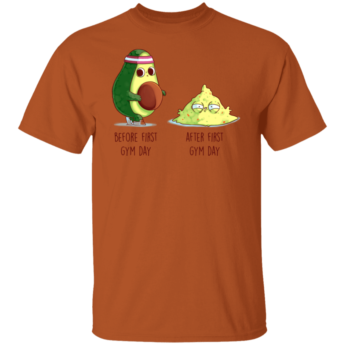 T-Shirts Texas Orange / S First Gym Day Avocado T-Shirt