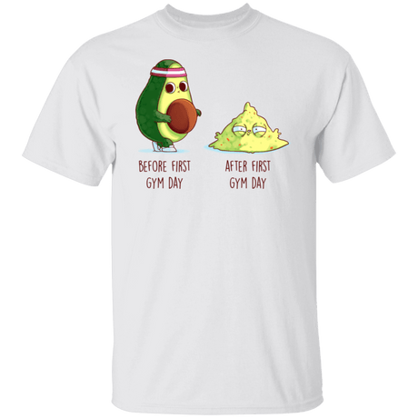 T-Shirts White / S First Gym Day Avocado T-Shirt