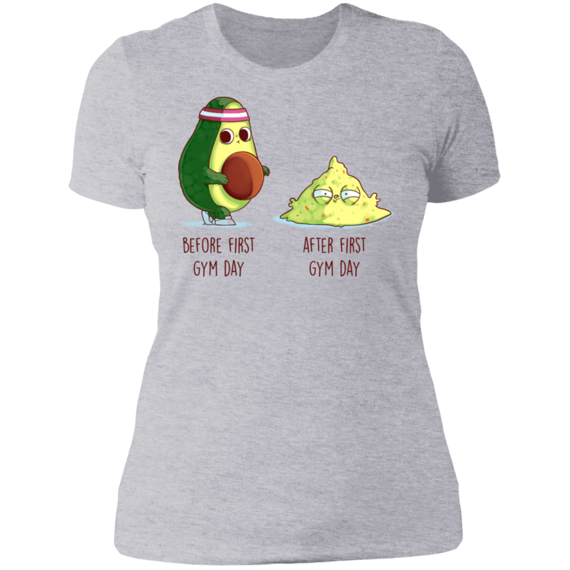 T-Shirts Heather Grey / S First Gym Day Avocado Women's Premium T-Shirt
