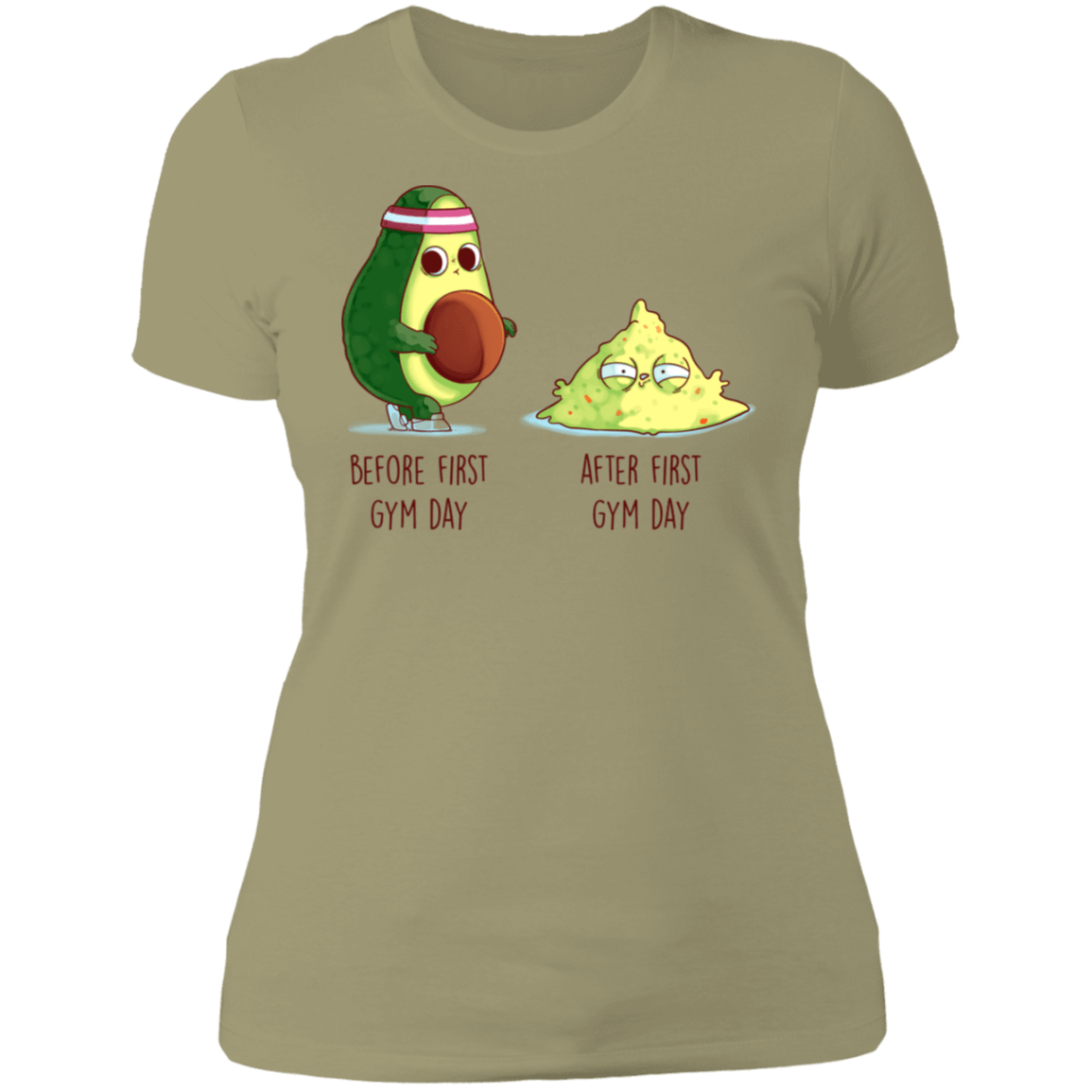T-Shirts Light Olive / S First Gym Day Avocado Women's Premium T-Shirt