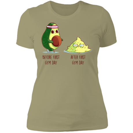 T-Shirts Light Olive / S First Gym Day Avocado Women's Premium T-Shirt