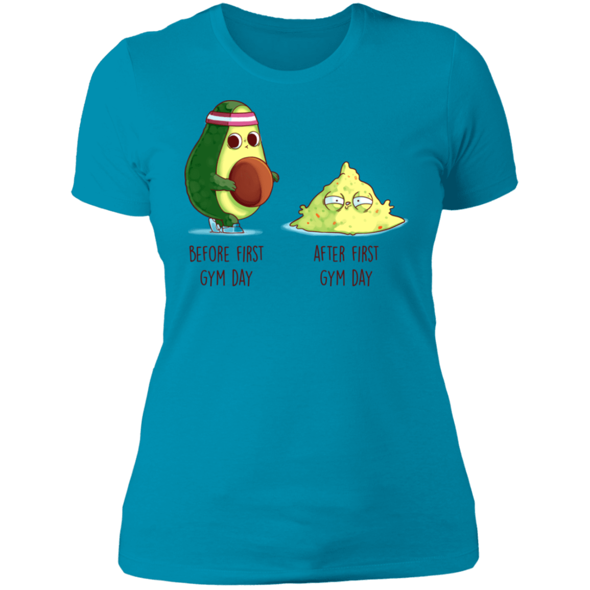 T-Shirts Turquoise / S First Gym Day Avocado Women's Premium T-Shirt
