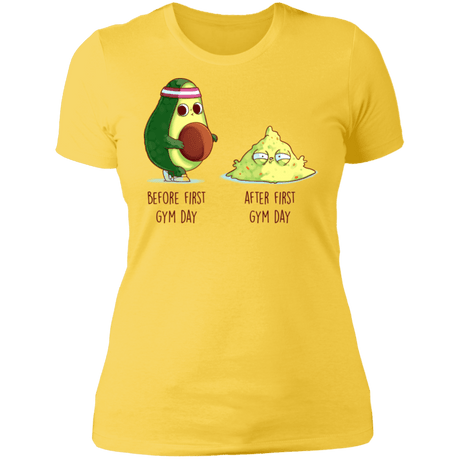 T-Shirts Vibrant Yellow / S First Gym Day Avocado Women's Premium T-Shirt